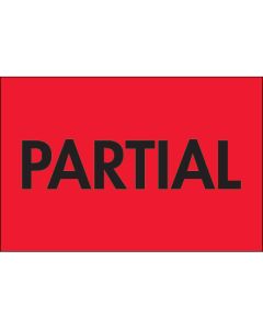 2" x 3" - " Partial" ( Fluorescent  Red)  Labels