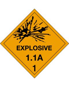 4" x 4" - " Explosive - 1.1A - 1"  Labels