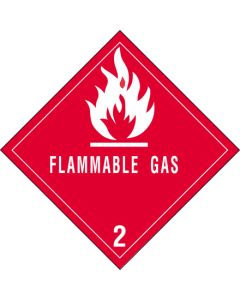 4" x 4" - " Flammable  Gas - 2"  Labels