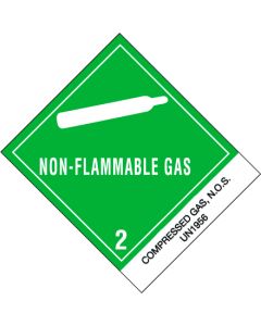 4" x 4 3/4" - " Compressed  Gases, N.O.S."  Labels