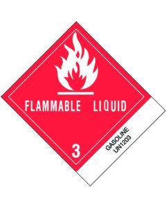 4" x 4 3/4" - " Gasoline"  Labels
