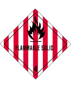 4" x 4" - " Flammable  Solid - 4"  Labels