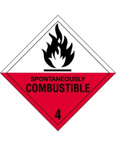 4" x 4" - " Spontaneously  Combustible - 4"  Labels