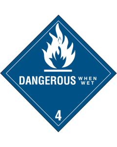 4" x 4" - " Dangerous  When  Wet - 4"  Labels