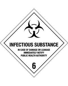 4" x 4" - " Infectious  Substance - 6"  Labels