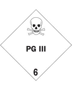 4" x 4" - "PG III - 6"  Labels