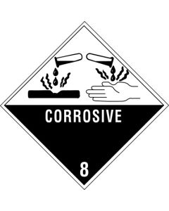 4" x 4" - " Corrosive - 8"  Labels