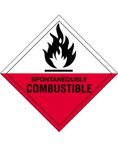 4" x 4" - " Spontaneously  Combustible"  Labels