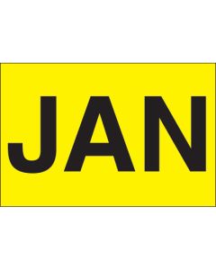 2" x 3" - "JAN" ( Fluorescent  Yellow) Months of the  Year  Labels