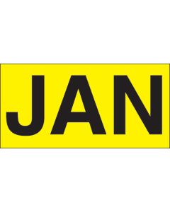 3" x 6" - "JAN" ( Fluorescent  Yellow) Months of the  Year  Labels