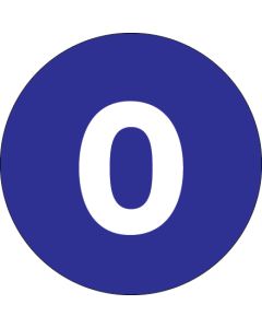 3"  Circle - "0" ( Dark  Blue) Number  Labels
