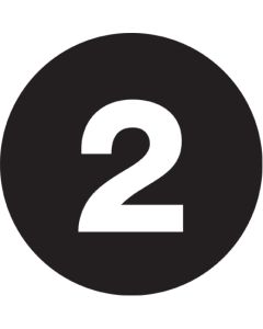 3"  Circle - "2" ( Black) Number  Labels