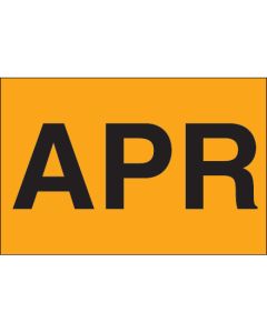 2" x 3" - "APR" ( Fluorescent  Orange) Months of the  Year  Labels