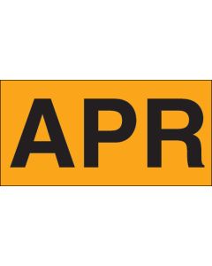 3" x 6" - "APR" ( Fluorescent  Orange) Months of the  Year  Labels