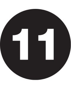 1"  Circle - "11" ( Black) Number  Labels