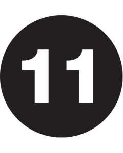 2"  Circle - "11" ( Black) Number  Labels