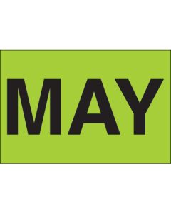 2" x 3" - "MAY" ( Fluorescent  Green) Months of the  Year  Labels