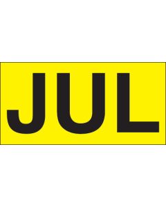3" x 6" - "JUL" ( Fluorescent  Yellow) Months of the  Year  Labels