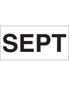 3" x 6" - "SEPT" ( White) Months of the  Year  Labels
