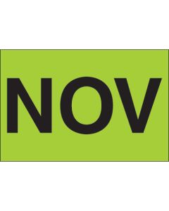 2" x 3" - "NOV" ( Fluorescent  Green) Months of the  Year  Labels