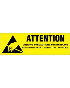 5/8" x 2" - " Attention -  Observe  Precautions"  Labels