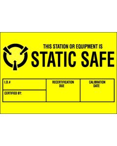 1 3/4" x 2 1/2" - " Static  Safe"  Labels
