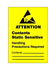 1 3/4" x 2 1/2" - " Contents  Static  Sensitive"  Labels