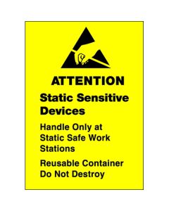 1 3/4" x 2 1/2" - " Static  Sensitive  Devices"  Labels