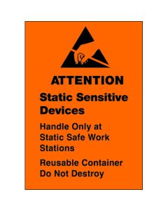 1 3/4" x 2 1/2" - " Static  Sensitive  Devices"  Labels