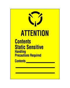 1 3/4" x 2 1/2" - " Contents  Static  Sensitive"  Labels