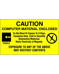 3" x 5" - " Computer  Material  Enclosed"  Labels