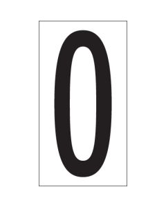 3 1/2" "0"  Vinyl  Warehouse  Number  Labels