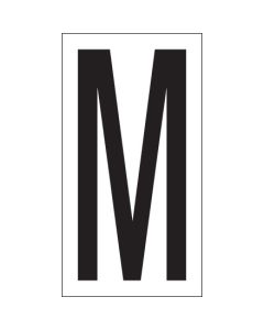 3 1/2" "M"  Vinyl  Warehouse  Letter  Labels