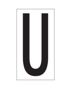 3 1/2" "U"  Vinyl  Warehouse  Letter  Labels