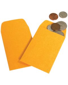 2 1/4" x 3 1/2"  Kraft Gummed  Envelopes