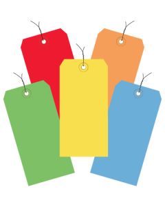 4 3/4" x 2 3/8"  Assorted  Color13  Pt.  Shipping  Tags -  Pre- Wired