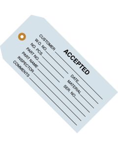 4 3/4" x 2 3/8" - " Accepted ( Blue)" Inspection  Tags