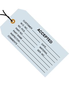 4 3/4" x 2 3/8" - " Accepted ( Blue)" Inspection  Tags -  Pre- Strung