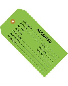 4 3/4" x 2 3/8" - " Accepted ( Green)" Inspection  Tags