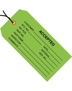 4 3/4" x 2 3/8" - " Accepted ( Green)" Inspection  Tags -  Pre- Strung