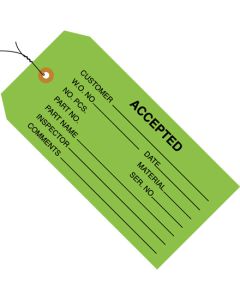 4 3/4" x 2 3/8" - " Accepted ( Green)" Inspection  Tags -  Pre- Wired