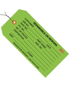 4 3/4" x 2 3/8" - " Repairable or  Rework" Inspection  Tags -  Pre- Wired