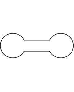 7/16" x 5/16"  White  Merchandise  Tags -  Barbell  Shape