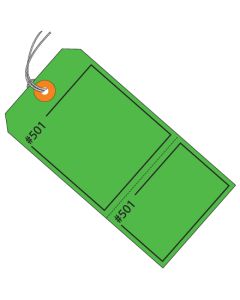4 3/4" x 2 3/8"  Green Claim  Tags  Consecutively  Numbered -  Pre- Strung