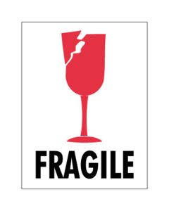 3" x 4" - " Fragile"  Labels