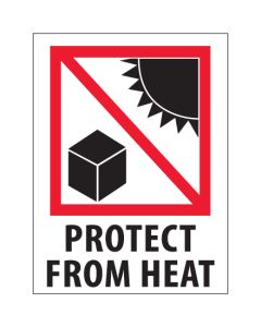 3" x 4" - " Protect from  Heat"  Labels