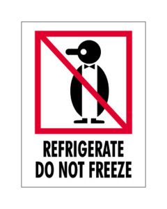 3" x 4" - " Refrigerate -  Do  Not  Freeze"  Labels