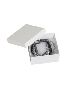 3 1/2" x 3 1/2" x 1 1/2"  White Jewelry  Boxes