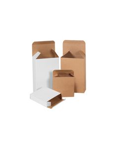 3 1/4" x 1 3/16" x 3 1/4"  White Reverse  Tuck  Folding  Cartons