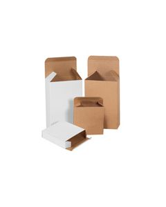 3 1/2" x 1 1/4" x 3 1/2"  White Reverse  Tuck  Folding  Cartons